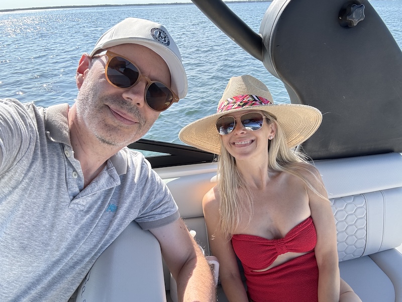 Nicole and Albert boat ride to Great Gun